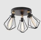 Plafonnier Rond Palisade Noir‑Doré | Éclairage Moderne et Luxueux | Valuna