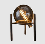 Lampe de Table Willow Industrielle | Luminiaire Sculptural Métal Noir Mat | Valuna