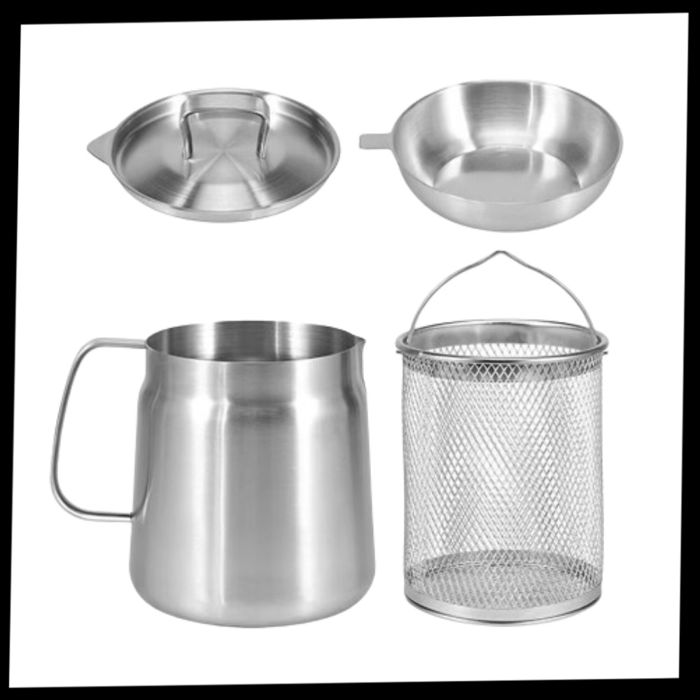 Poêle Friteuse 2-en-1 en Acier Inoxydable | Frire & Servir avec Précision | Valuna