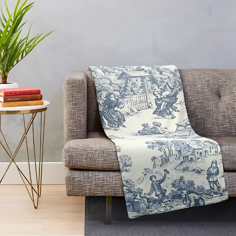Toile De Jouy | Couverture Élégante Pour Un Style De Vie Raffiné Et Confortable | Valuna