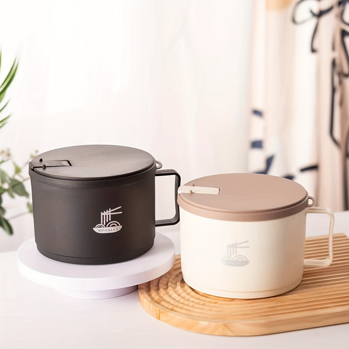 Grand Bol à Nouilles 1,3 L Inox | Couvercle Thermo‑résistant | Valuna