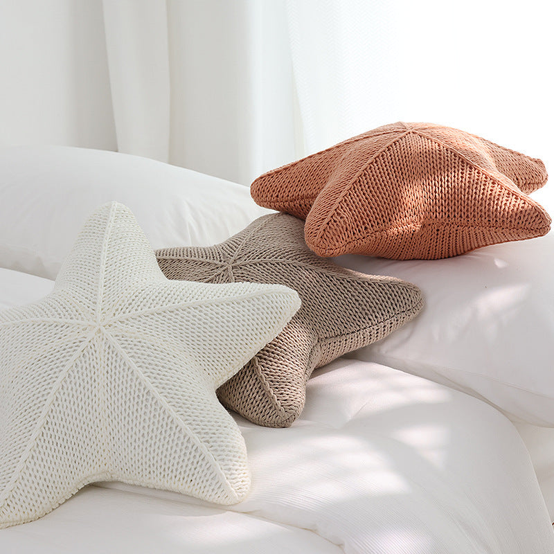 StarKnit | Coussin Étoile De Mer Tricoté à La Main – Décoration Confortable & Unique | Valuna