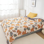 MapleLeafCotton | Couverture En Coton – Motif Feuille D'Érable Douce & Confortable | Valuna