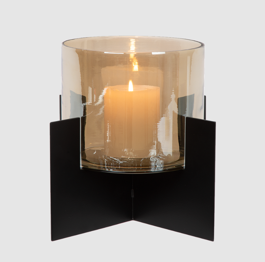 Bougeoir en Verre Alessio | Lignes Épurées & Ambiance Chaleureuse | Valuna