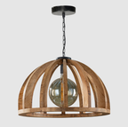 Suspension Madri Bois de Manguier | Lampe Suspendue Style Cage Sculpturale | Valuna