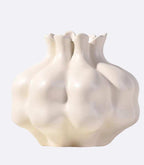 PomeSculpt | Vase En Céramique Blanche Élégant – Forme De Grenade Sculpturale | Valuna