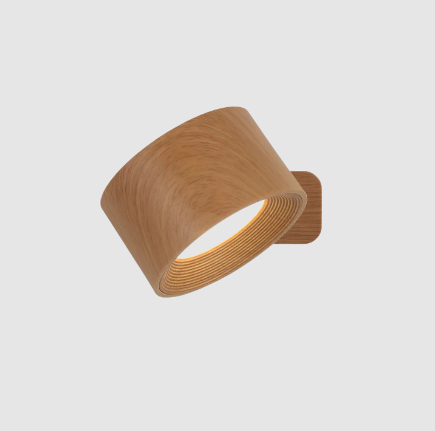 Lampe Murale Magnétique Ticky | Aspect Bois | Valuna