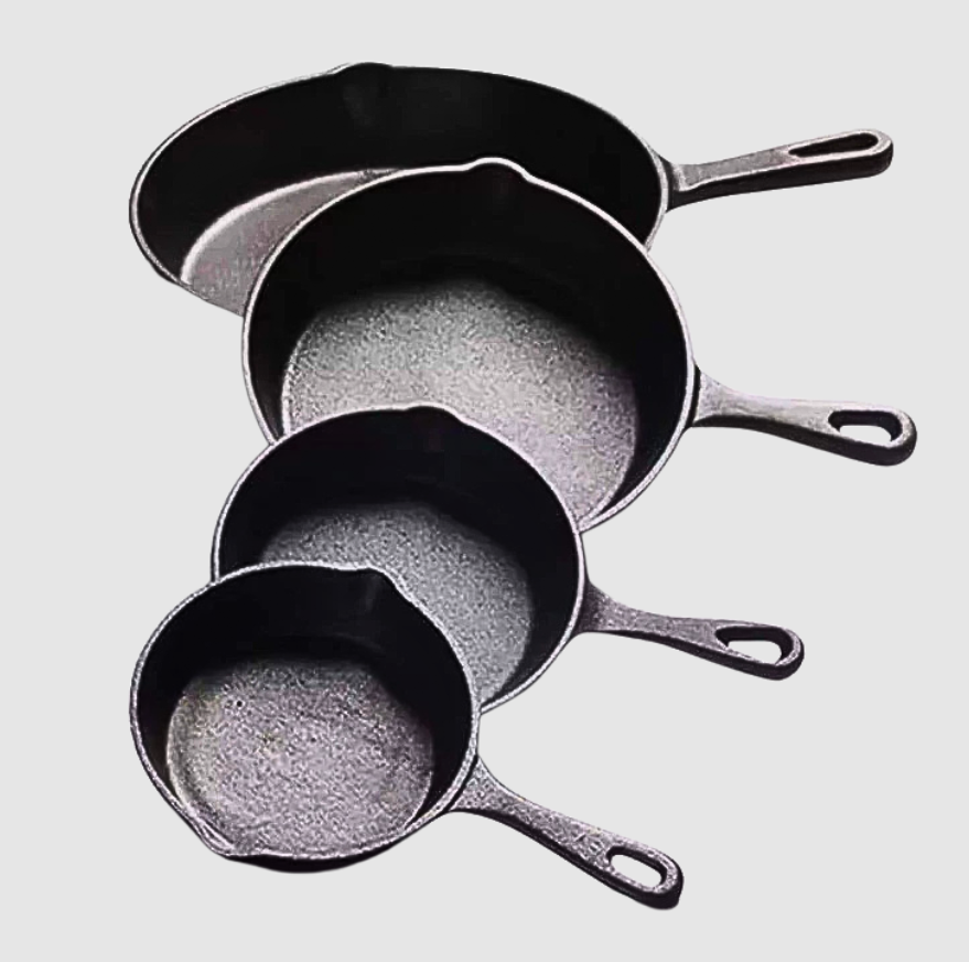 Ensemble de 4 Poêles en Fonte IronForge Premium | Chaleur Supérieure, Saisie Parfaite et Durabilité Intemporelle | Valuna