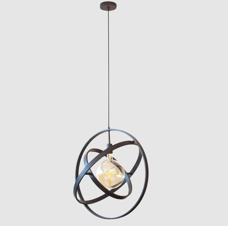 Suspension Galaxy 1‑Lumière Industrielle Noire Ouverte | Design Minimaliste et Audacieux | Valuna