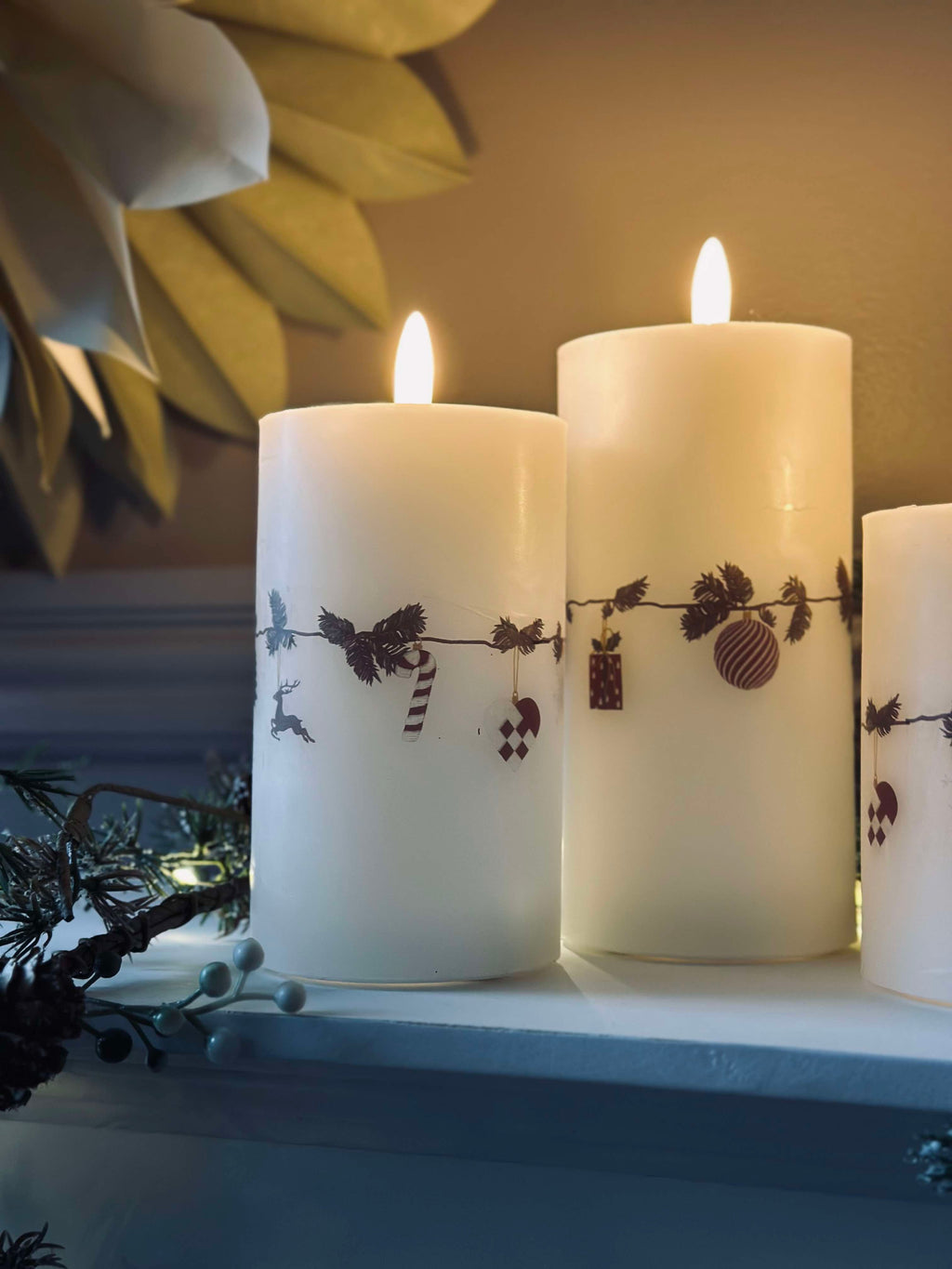 Bougies LED Bloklys Noël | Ensemble De 3 Pièces Pour Ambiance Festive | Valuna