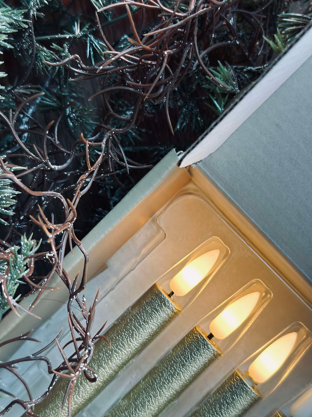 Bougies Led Dorées | Ensemble Décoratif De Noël Élégant | Valuna