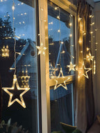 Guirlande lumineuse avec 12 Étoiles | Approuvée pour Intérieur / Extérieur | Valuna