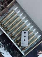 Bougies Led Dorées | Ensemble Décoratif De Noël Élégant | Valuna