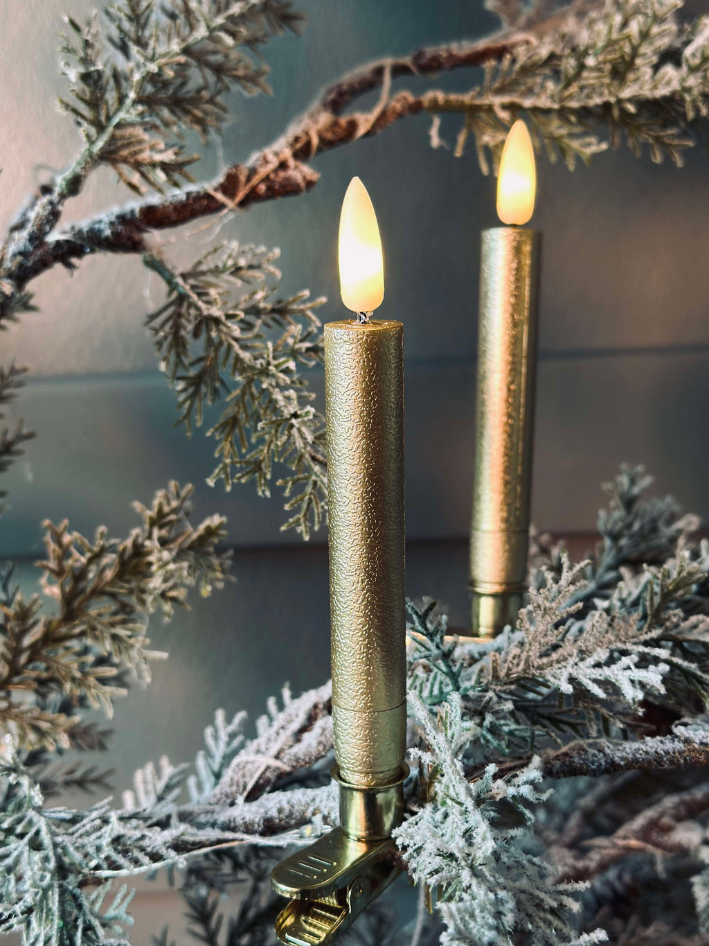 Bougies Led Dorées | Ensemble Décoratif De Noël Élégant | Valuna