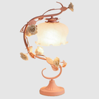 1 Lampe de Table Principale au Style Pastoral Avec Blanc | Fleur en Verre Pour Table de Nuit avec Rose en Céramique Pour Table de Chevet | Valuna