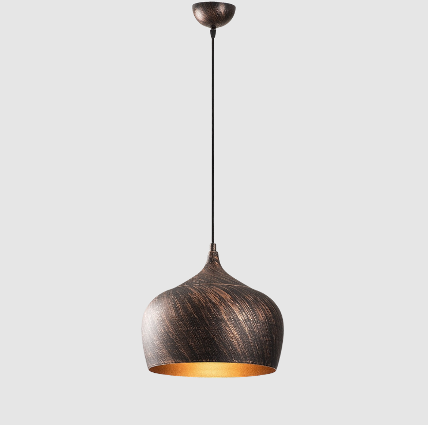 Suspension Forge Métal Cuivré | Lampe Suspendue Industrielle au Style Brut et Chaleureux | Valuna