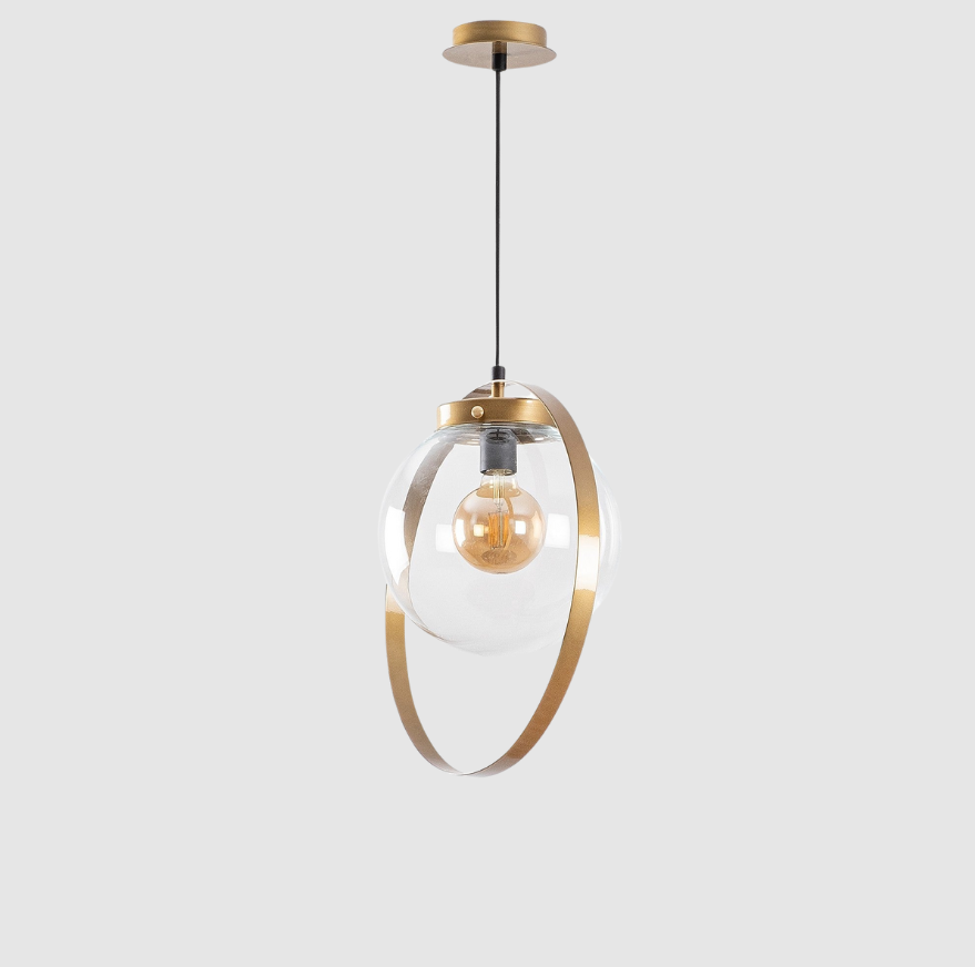 Suspension Blazer Verre Doré | Lampe Suspendue Industrielle au Style Élégant | Valuna