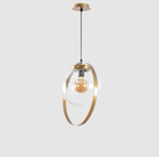 Suspension Blazer Verre Doré | Lampe Suspendue Industrielle au Style Élégant | Valuna