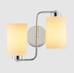 Applique Murale Oasis 2‑Lumières en Verre Argenté | Minimalisme Élégant à Double Lumière | Valuna