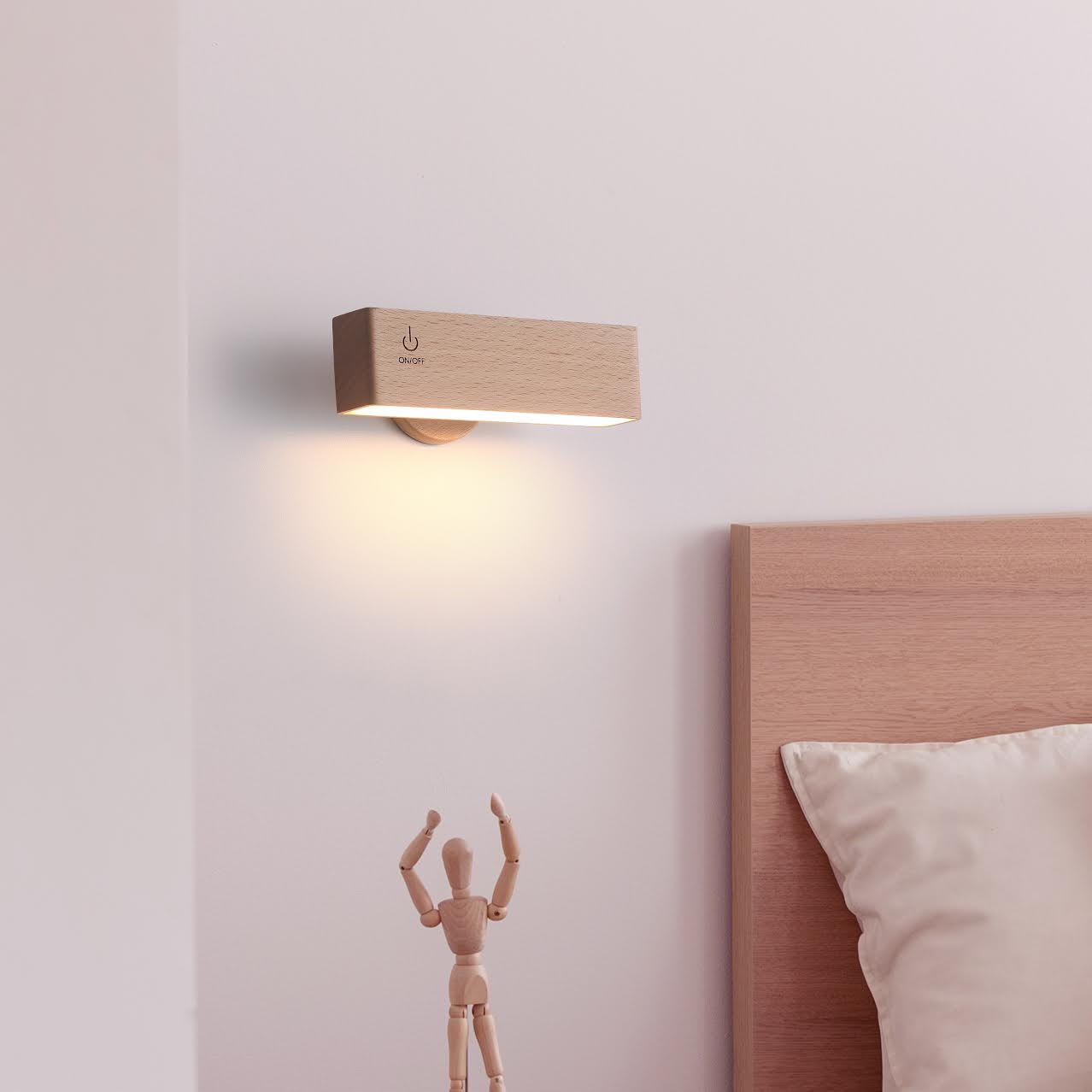 Lampe Murale Sans Fil Berk | Bois de Bouleau Lumineux | Valuna