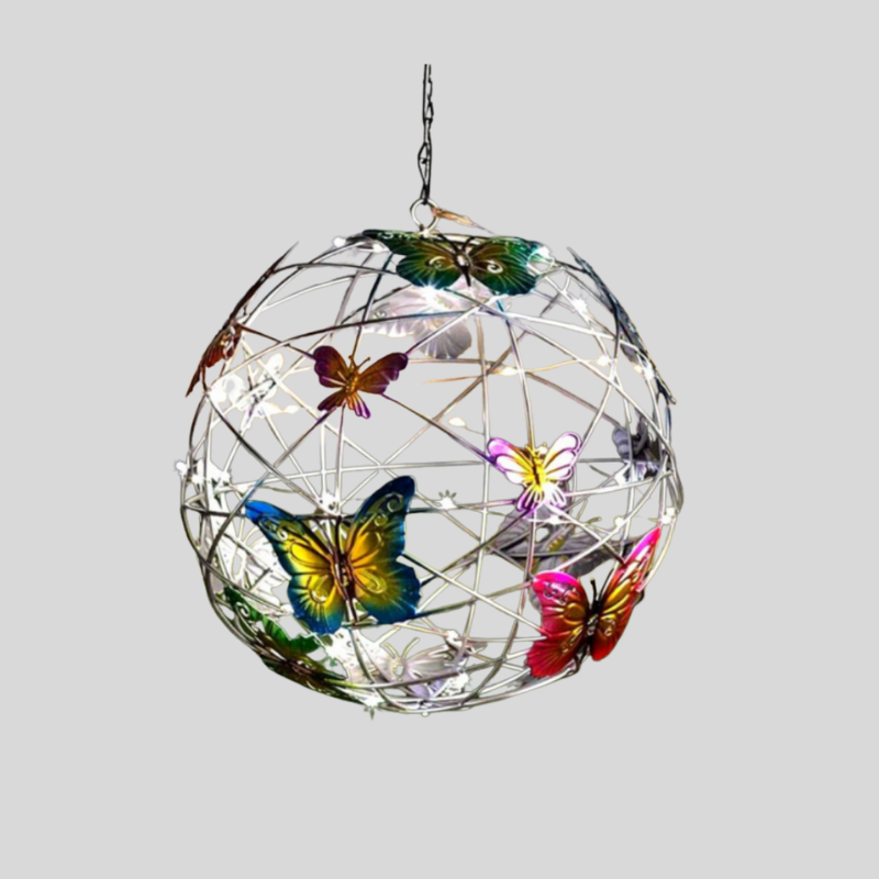Lumière | Solaire Sphère Décorative Jardin avec Papillons | Valuna