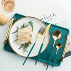 LuxuryCut | Ensemble De Couverts 24 Pièces En Acier Inoxydable Doré – Couteaux, Fourchettes Et Cuillères | Valuna