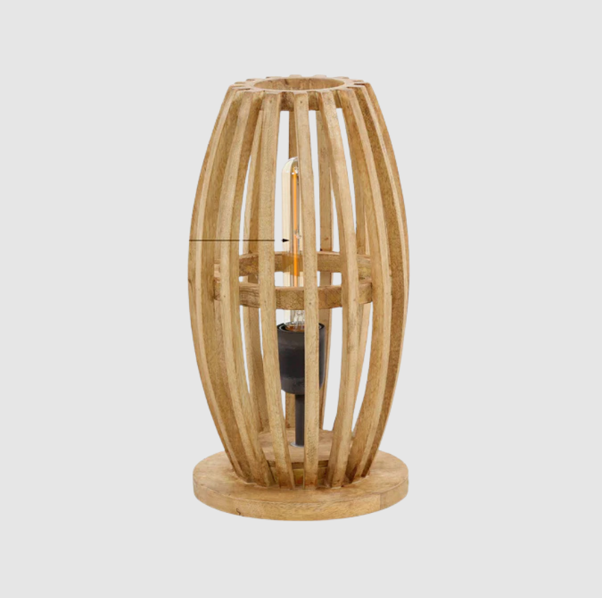 Lampe de Table Jalou en Bois de Manguier | Lumière Sculpturale Naturelle | Valuna