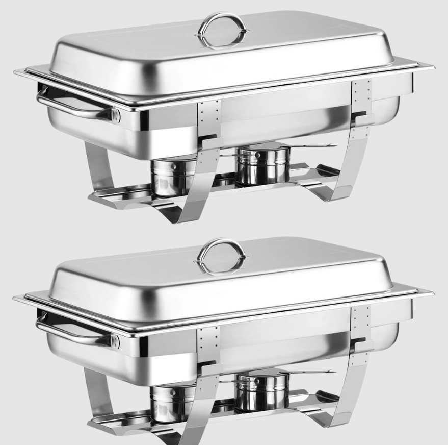 Double Set de Chauffe-Buffet 9 Qt en Acier Inoxydable | Solution Élégante & Durable pour Traiteur | Valuna