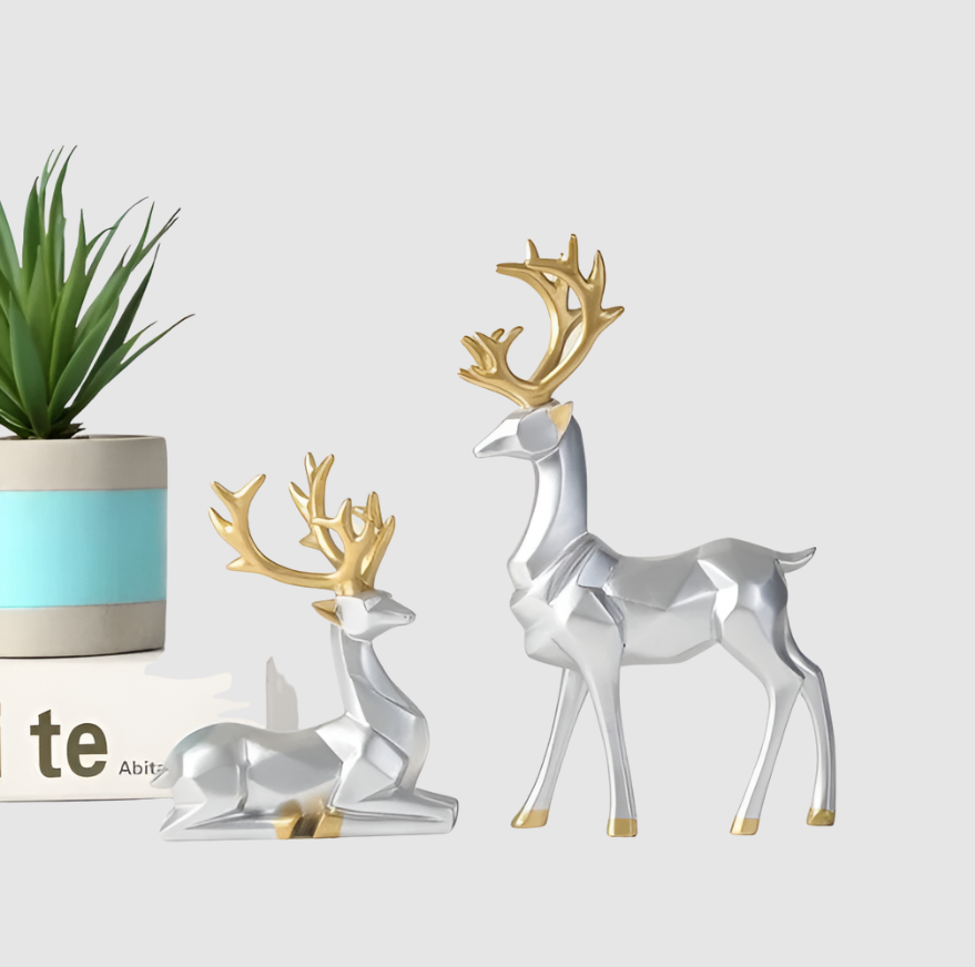 WinterWhimsy | Ensemble de Rennes en Résine Élégante | Valuna