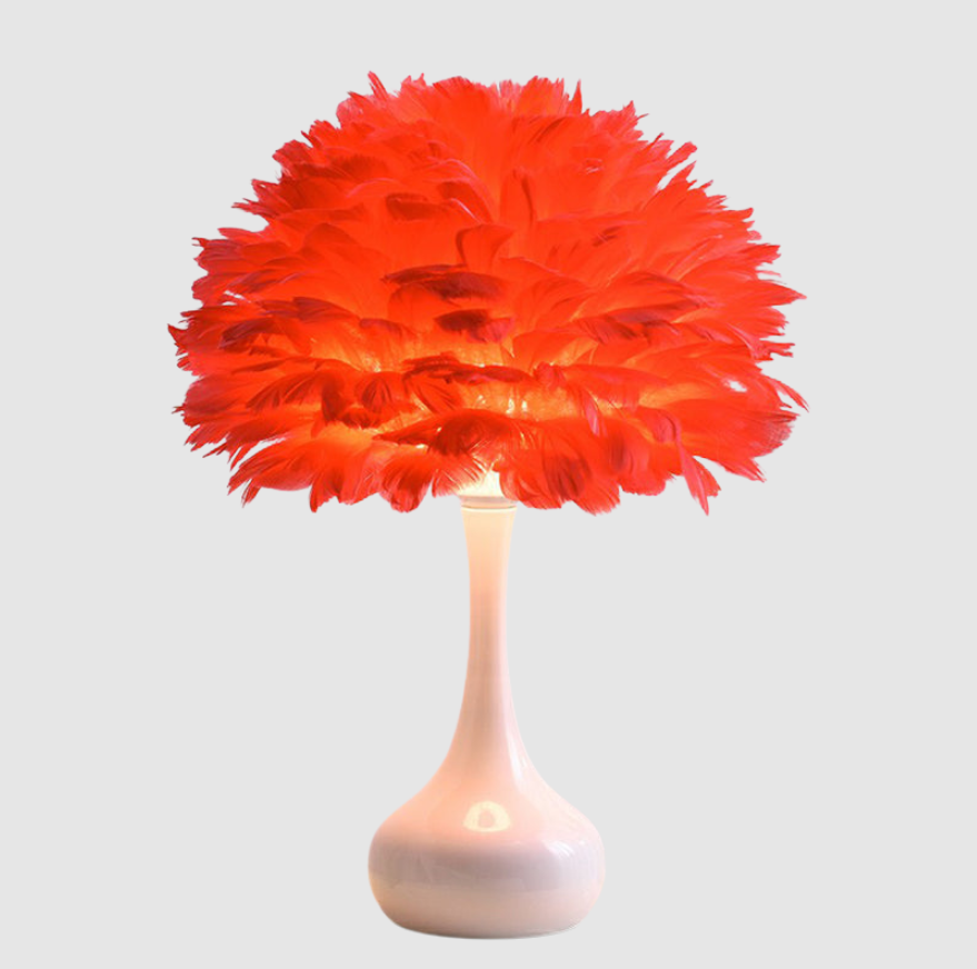 Lampe de Chevet Vase Plume Nordique | Éclairage de Table à 1 Ampoule Pour Décoration de Chambre | Valuna