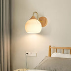 Ozawa Nordic | Applique Murale Led En Verre Et Bois Pour Chambre Et Salon | Valuna