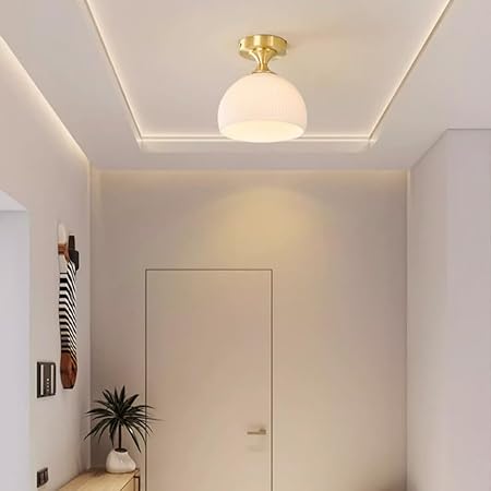 Lampe de Plafond Moderne en Verre | Blanc Laiteux | Valuna