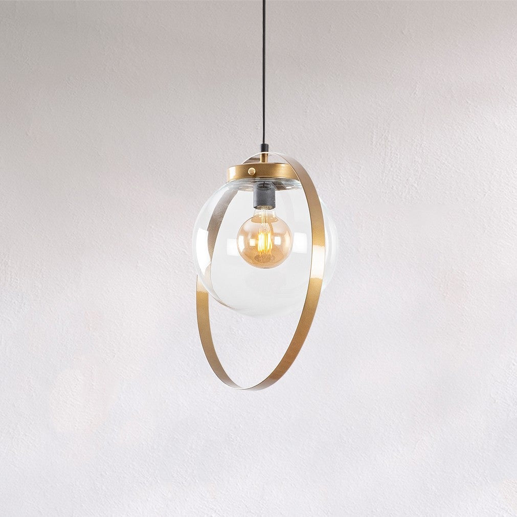 Suspension Blazer Verre Doré | Lampe Suspendue Industrielle au Style Élégant | Valuna