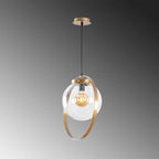 Suspension Blazer Verre Doré | Lampe Suspendue Industrielle au Style Élégant | Valuna