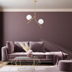 Suspension Nimbus 2‑Lumières en Verre Doré | Lumière Moderne et Radieuse pour Intérieurs Chics | Valuna