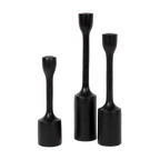 Bougeoir Noir Mat Orso | Trio Élégant pour Ambiance Sophistiquée | Valuna