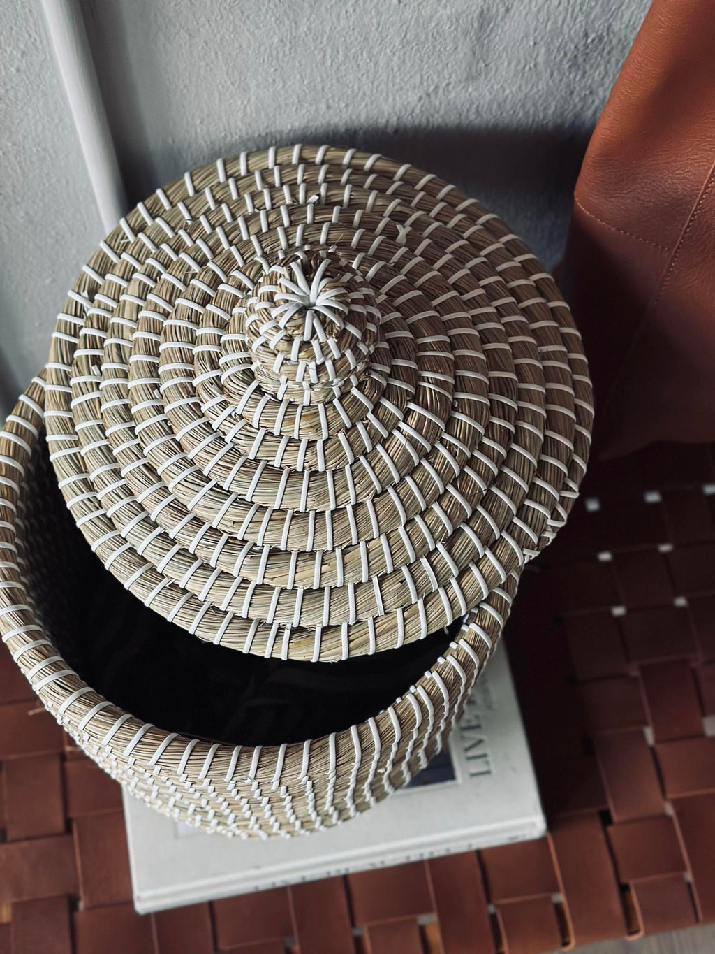 Courbe & Panier En Herbe Marine | Ensemble Décoratif 2 Pièces | Valuna