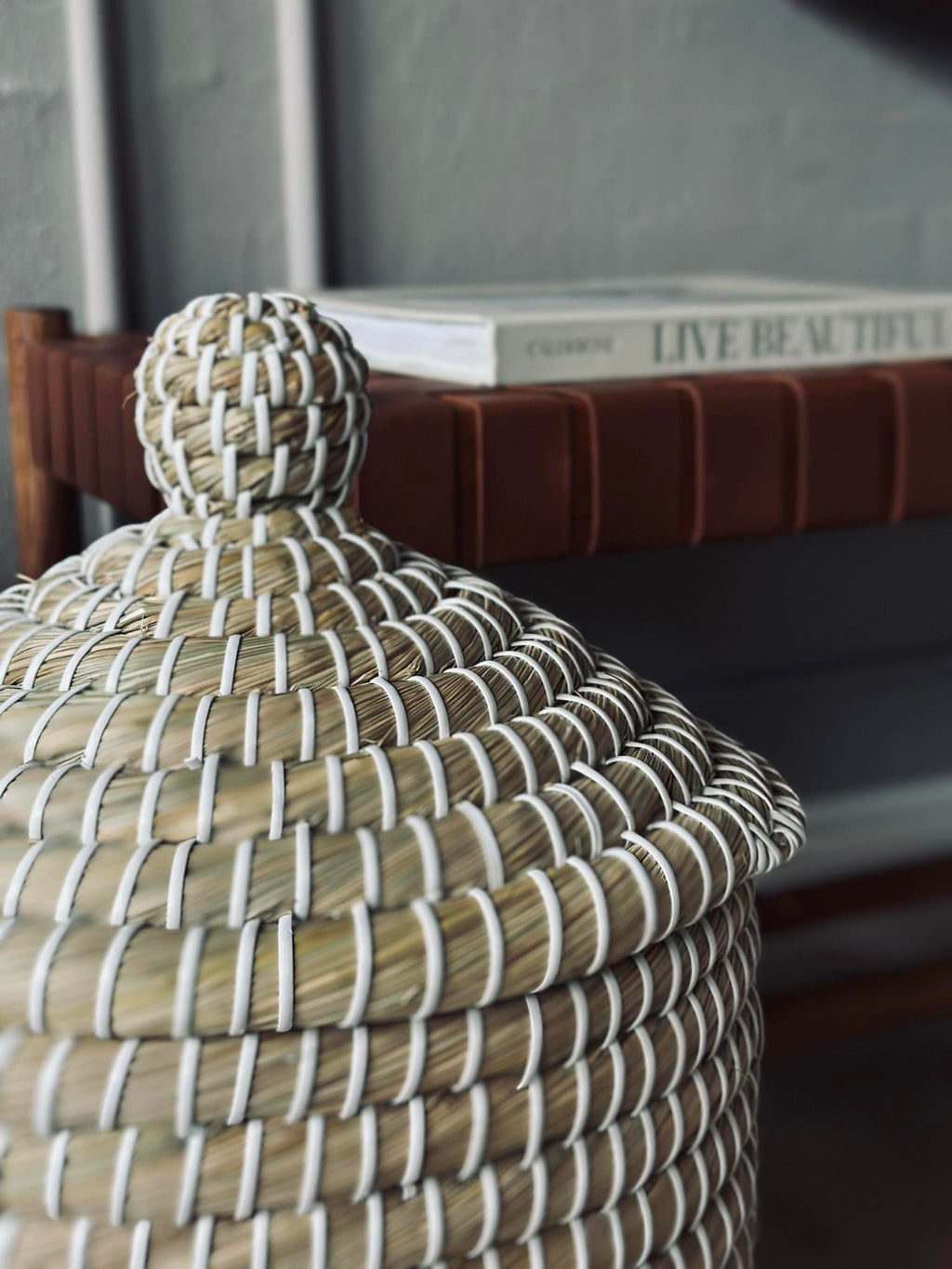 Courbe & Panier En Herbe Marine | Ensemble Décoratif 2 Pièces | Valuna