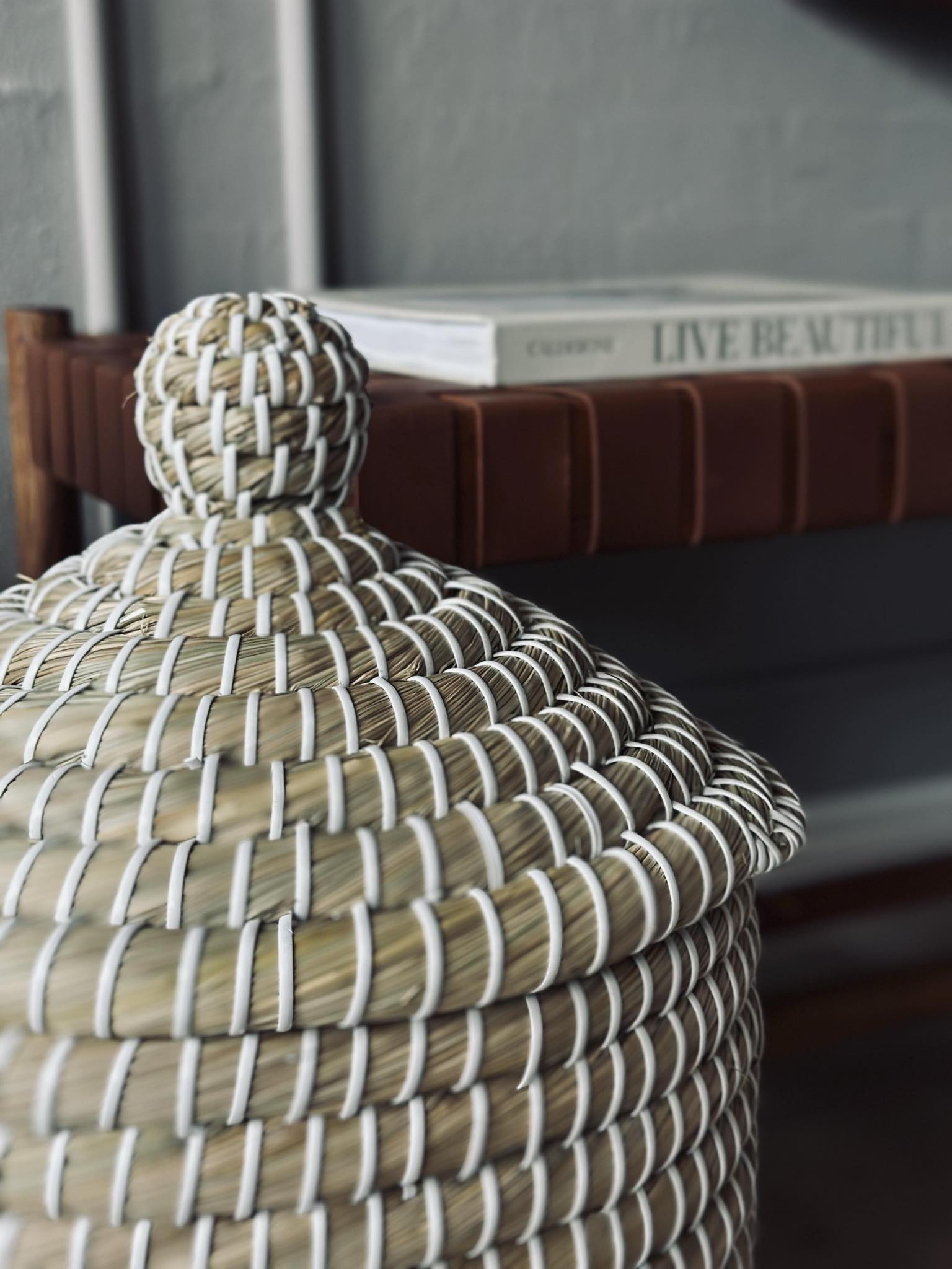 Courbe & Panier En Herbe Marine | Ensemble Décoratif 2 Pièces | Valuna