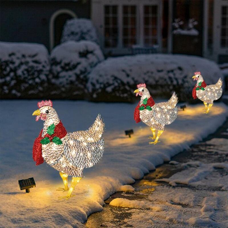 Poulet Lumineux | Décoration De Noël Avec Écharpe Festive | Valuna