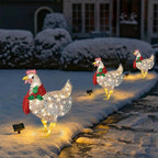 Poulet Lumineux | Décoration De Noël Avec Écharpe Festive | Valuna