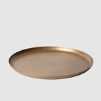 Plateau de Service Laiton Antique Eleo M 34 cm | Élégant Organisateur pour Maison & Repas | Valuna