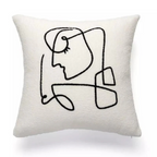 FaceArtCushion | Housse de Coussin Art Visage Abstrait – Déco Moderne & Élégante | Valuna