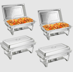 Ensemble 2 × 9 Qt Chauffe‑Plat en Acier Inoxydable | Pour Buffets Professionnels | Valuna