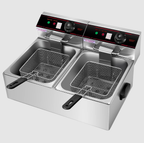 Friteuse Professionnelle 3400 W à Double Cuve | 12,8 QT en Acier Inoxydable | Valuna