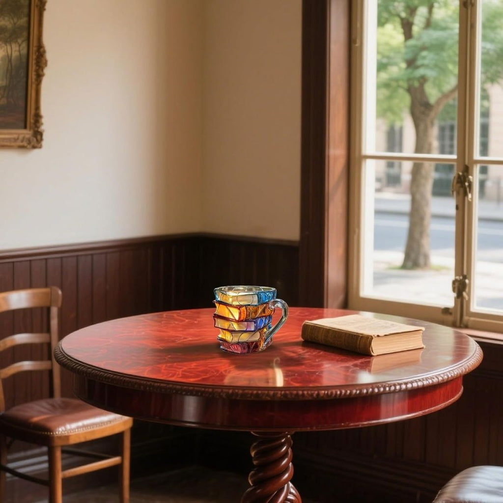 Tasse En Verre À Motif Livre 3D Fait Main - Valuna