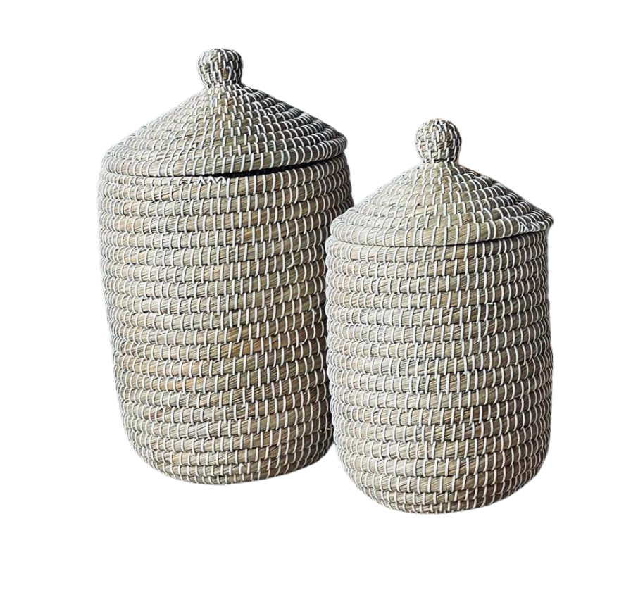 Courbe & Panier En Herbe Marine | Ensemble Décoratif 2 Pièces | Valuna