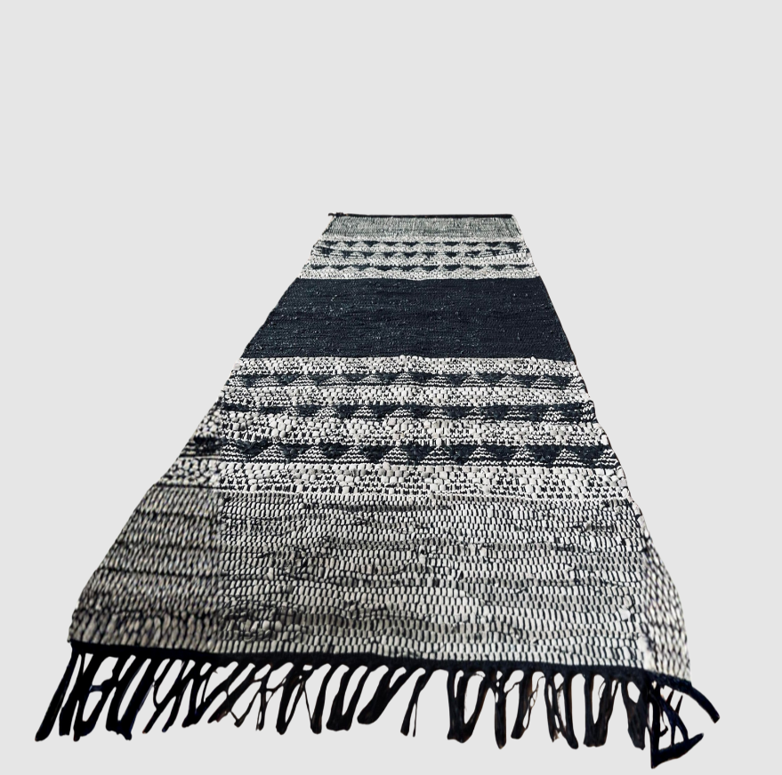 Tapis en Cuir | Motif Noir - 70x140cm | Valuna