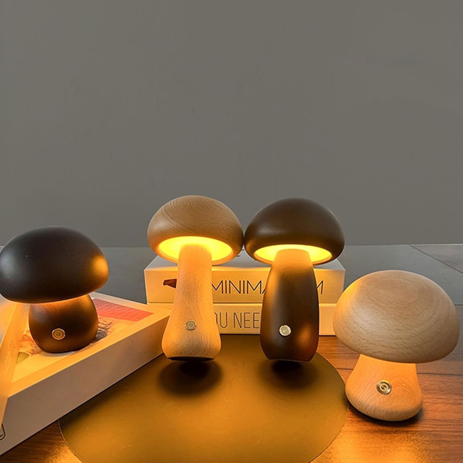 Lumwood | Lampe De Nuit Led Dimmable En Bois Avec Chargement Usb | Valuna