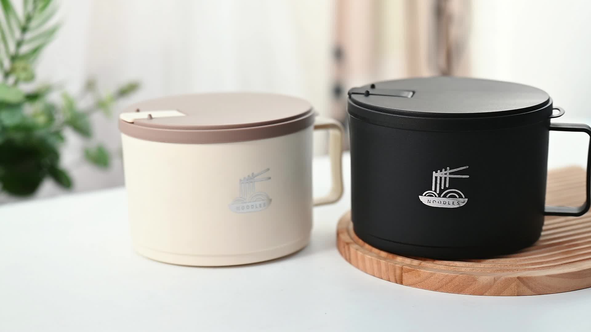 Grand Bol à Nouilles 1,3 L Inox | Couvercle Thermo‑résistant | Valuna